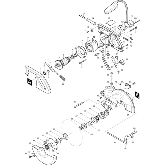 Makita LS1040F Mitre Saw Assembly