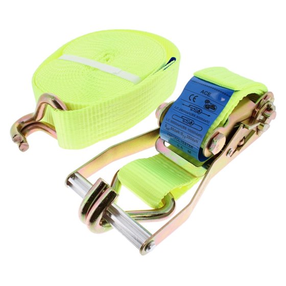 8m Illuminous Yellow 50mm Ratchet Loadstrap