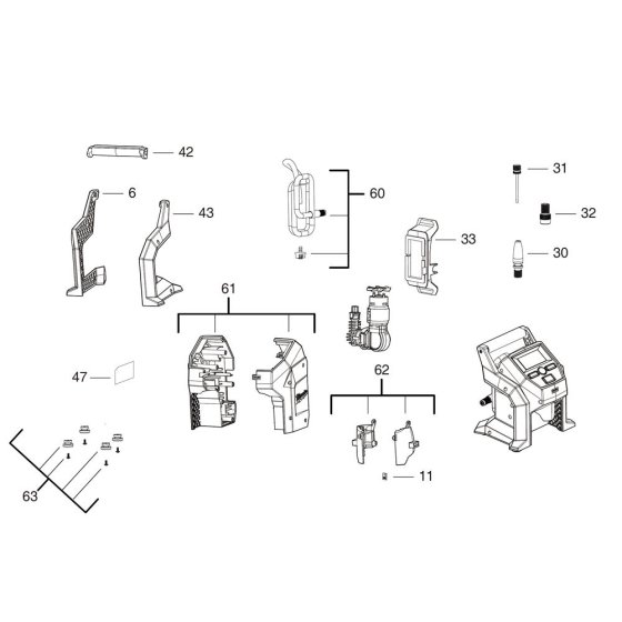 Milwaukee M12BI Inflator Assembly