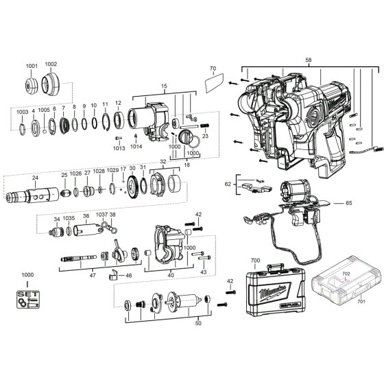 Milwaukee M12CH Assembly