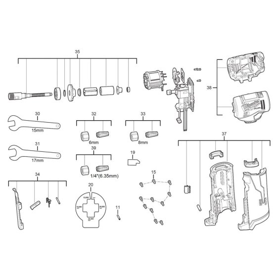 Milwaukee M12FDGA Assembly