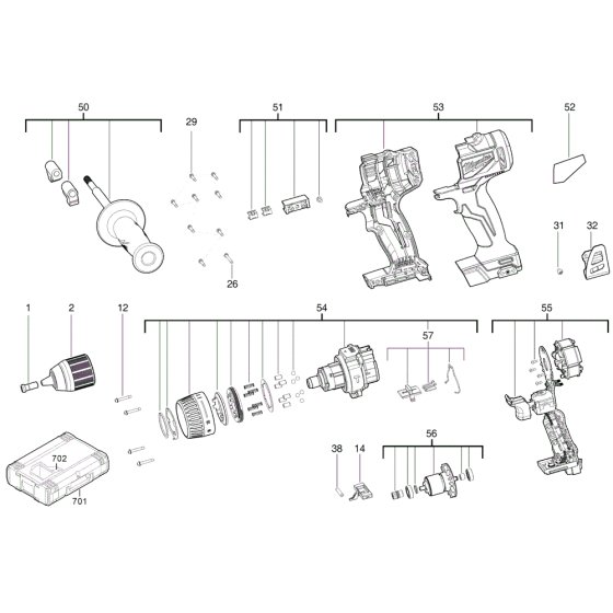Milwaukee M18BLPD2 Assembly