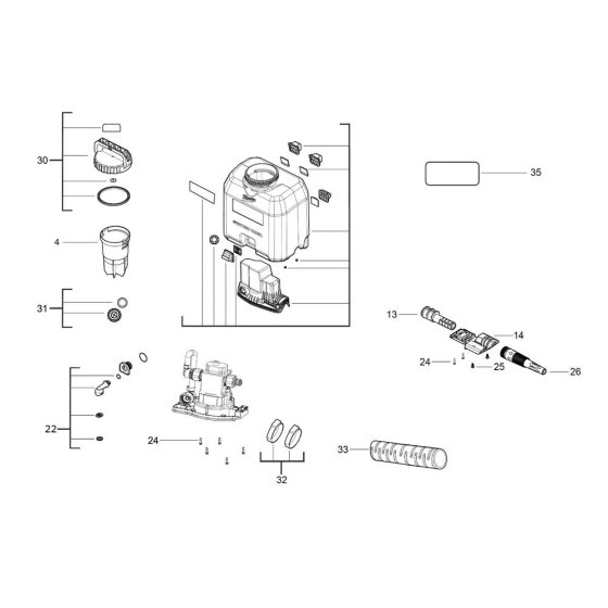 Milwaukee M18 BPFP-WST Assembly