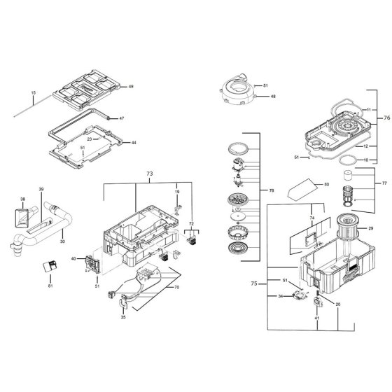 Milwaukee M18FPOVCL Assembly