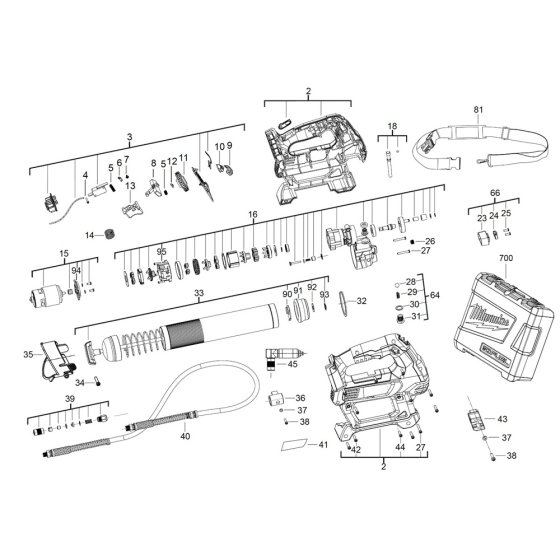 Milwaukee M18GG Assembly