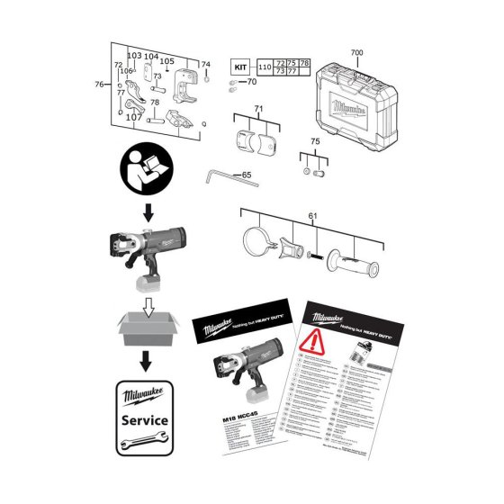 Milwaukee M18HCC45 Assembly