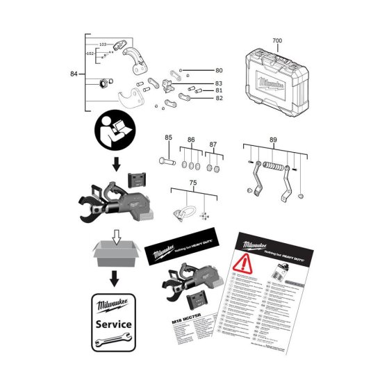 Milwaukee M18HCC75R Assembly