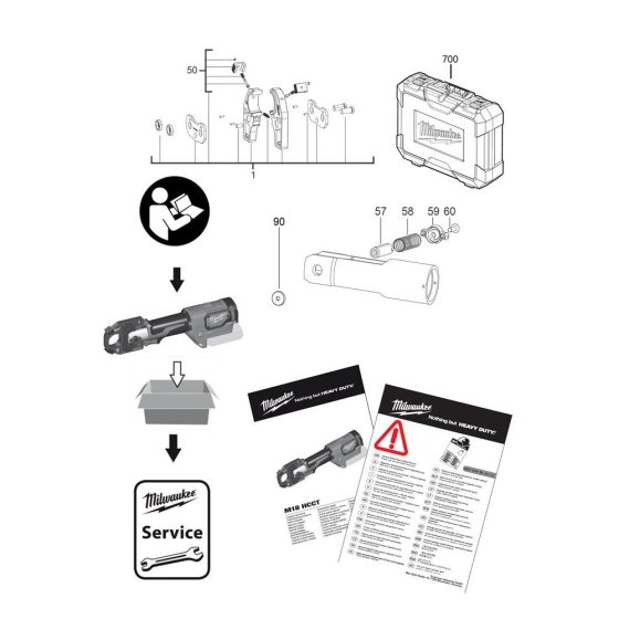 Milwaukee M18HCCT Assembly