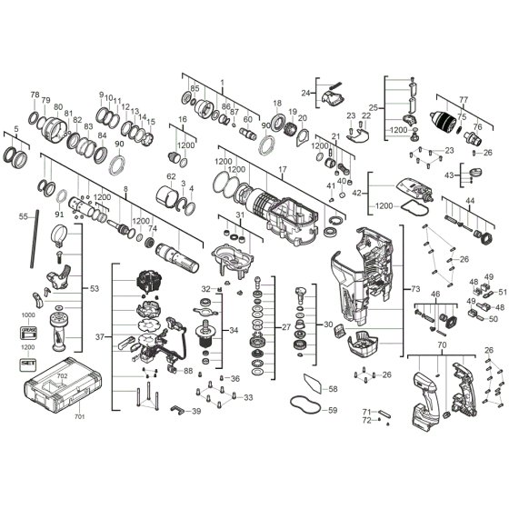 Milwaukee M18ONEFHPX Assembly