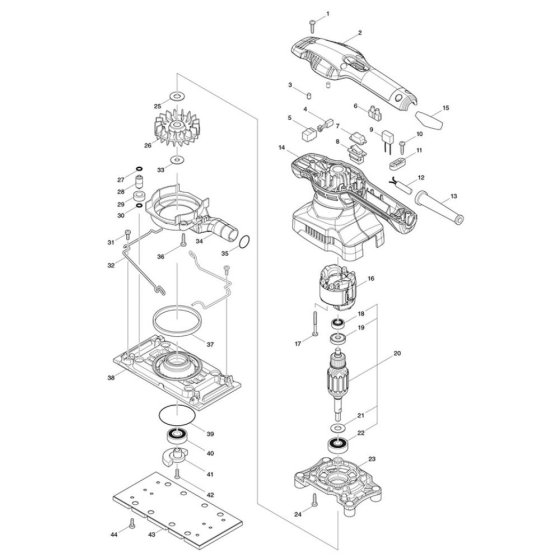 Makita M9203 Sander Assembly
