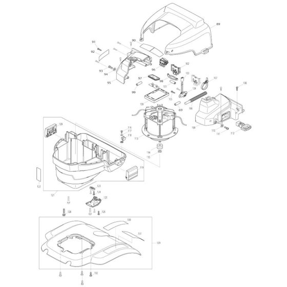 Housing, Motor Assembly for Makita BUK360 Cultivator