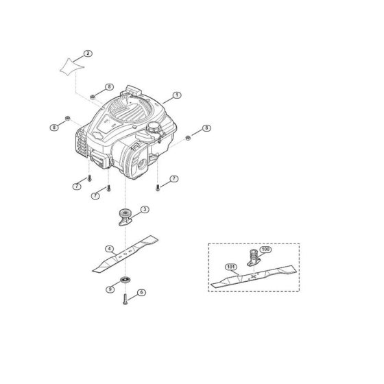Engine and Blade for Viking MB 2.2 R