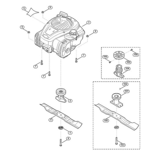 Engine and Blade for Viking MB 248.3