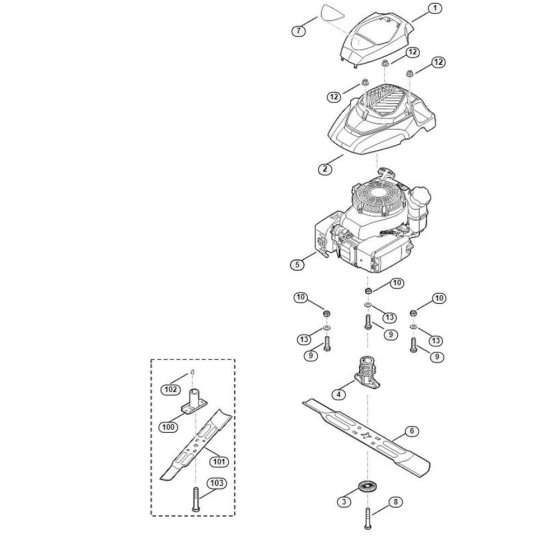 Engine and Blade for Viking MB 253.0