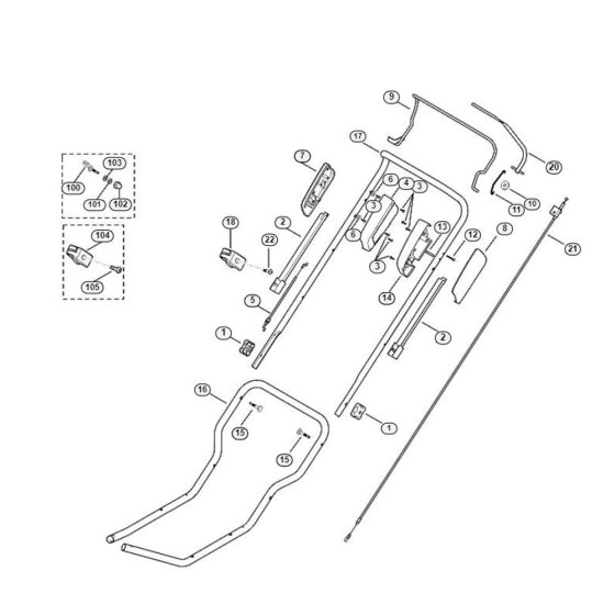 Handle for Viking MB 3 RC