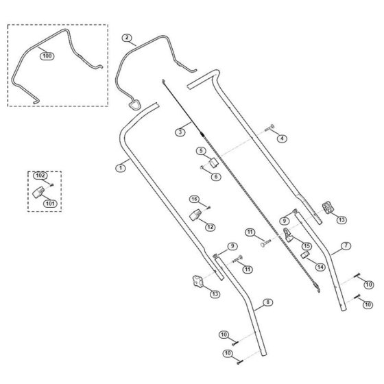 Handle for Viking MB 443.0 C