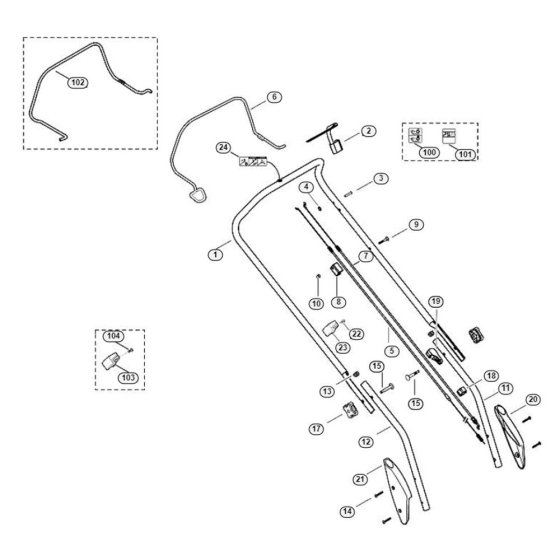 Handle for Viking MB 443.0 T