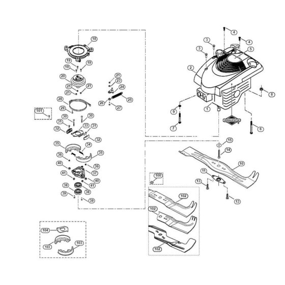 Engine and Blade for Viking MB 505 BS