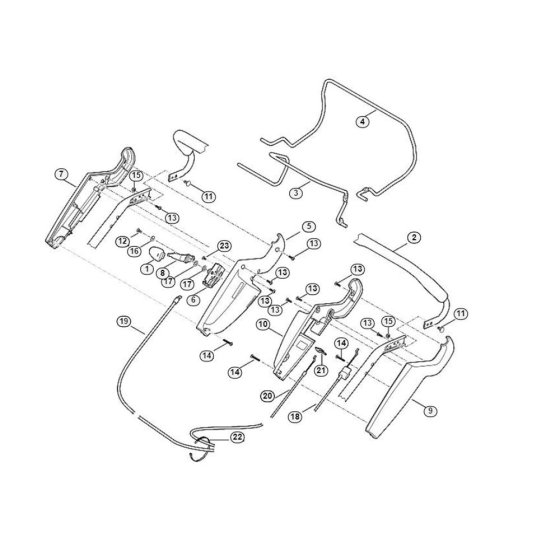 Handle Lower Part-1 for Viking Mowers