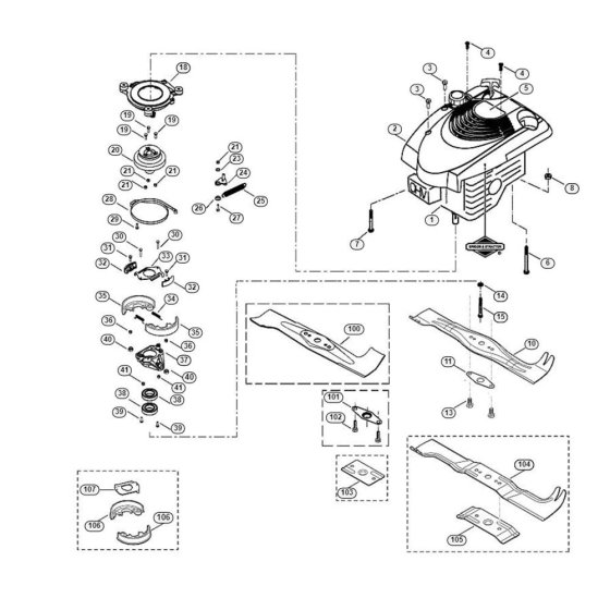 Engine and Blade for Viking MB 555 BS