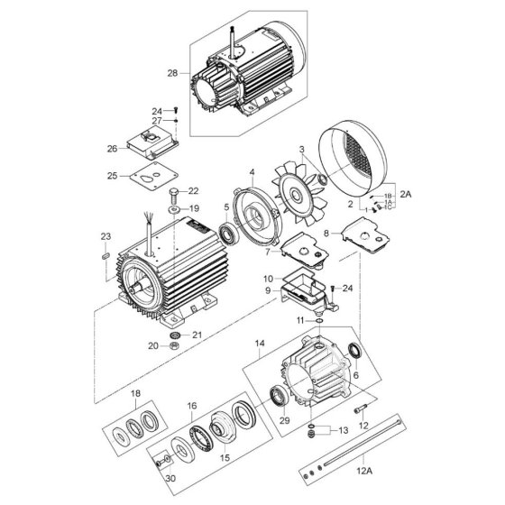 Motor Pump for Nilfisk MC 5M-200/1050
