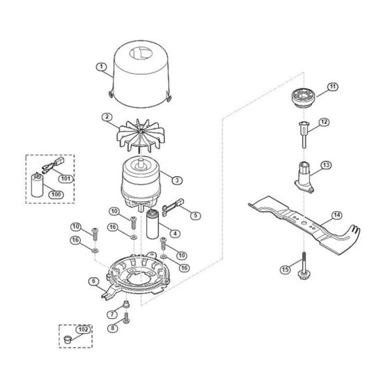Engine and Blade for Viking ME 545.0