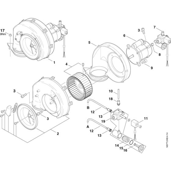 Fan Assembly for Nilfisk MH 4M