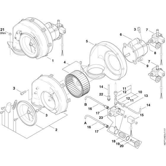 Fan Assembly for Nilfisk MH 7P