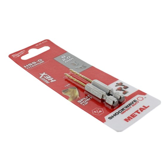 2mm Red Hex HSS-G Titanium Drill Bits - 2 Bits