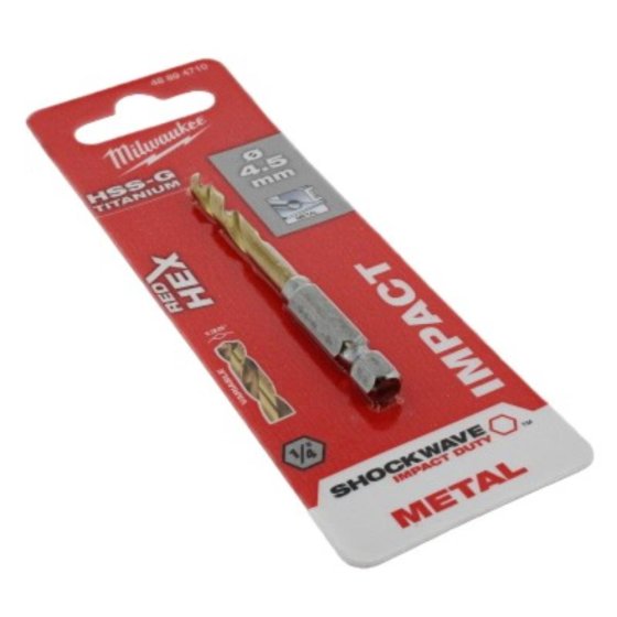 4.5mm Red Hex HSS-G Titanium Drill Bit - Single