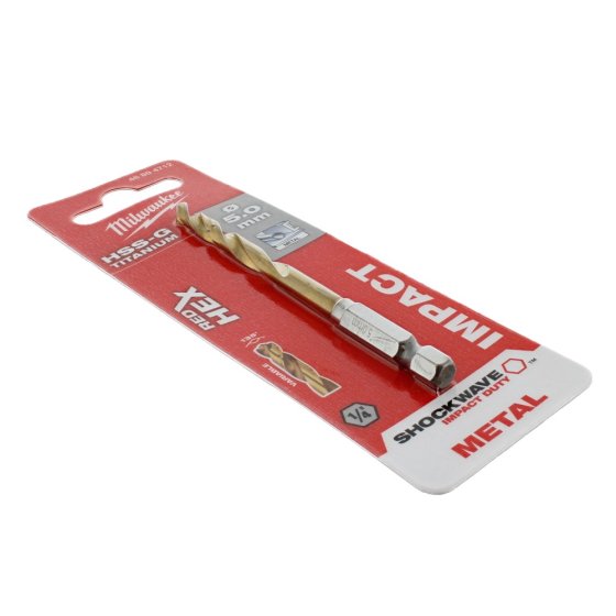 5mm Red Hex HSS-G Titanium Drill Bit - Single