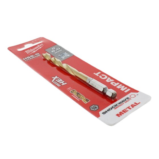 6mm Red Hex HSS-G Titanium Drill Bit - Single