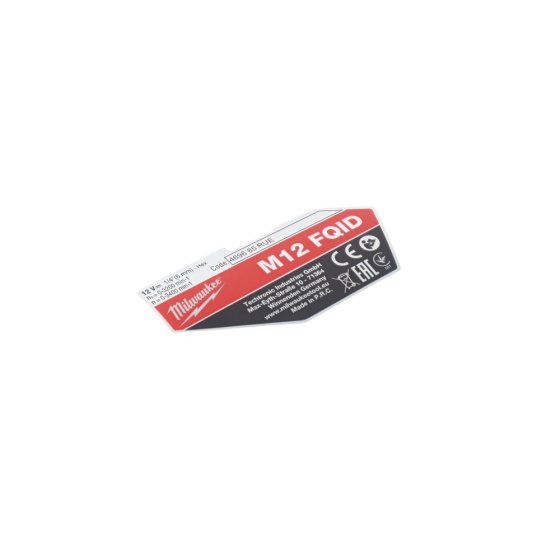 Rating Plate for Milwaukee M12FQID Impact Driver