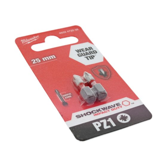 Milwaukee Shockwave PZ1 25mm - 2 Pieces - OEM No. 4932472038