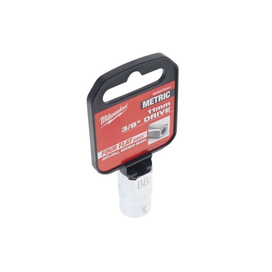 11mm Metric Socket 3/8" Drive Standard Chrome Finish with FOUR FLAT Deterrent