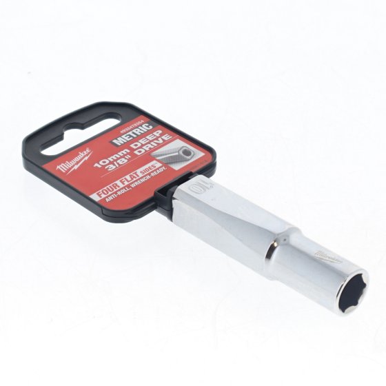 10mm Deep Metric Socket 3/8" Drive with Four Flat Sides Chrome Finish