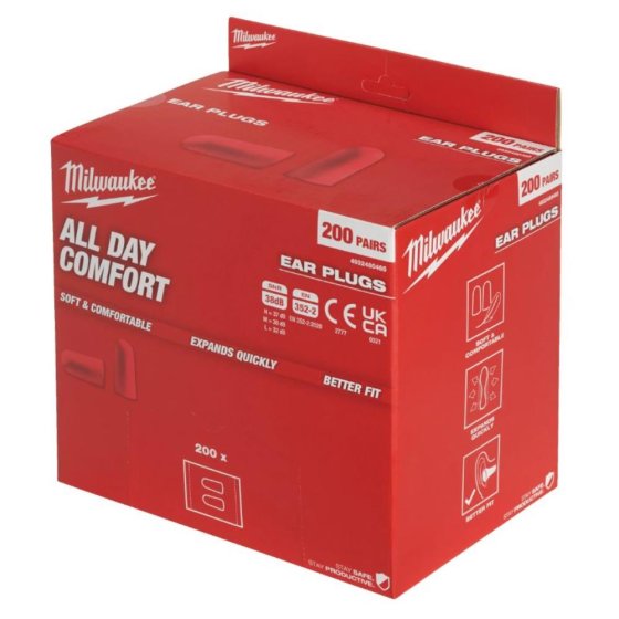 Milwaukee Foam Ear Plugs - 200 Pairs