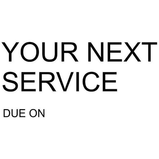 Self Adhesive Label - Your Next Service Due On 50 x 70mm (Pack of 50)