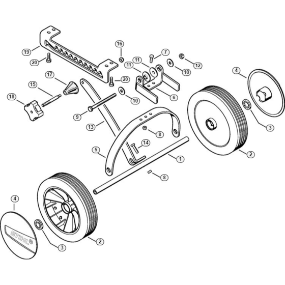Wheels Assembly for Stihl MM 55-Z