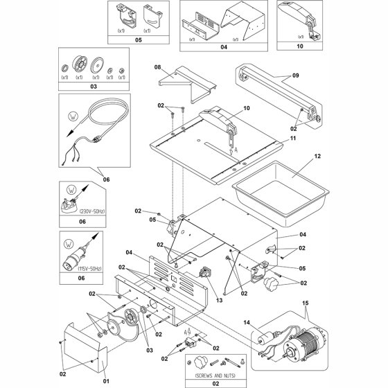 Main Assembly for Tile Saw
