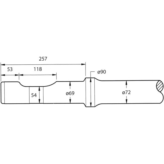 Chisel 620mm for Montabert SC28 (Silver Clip) Hydraulic Breaker Unit