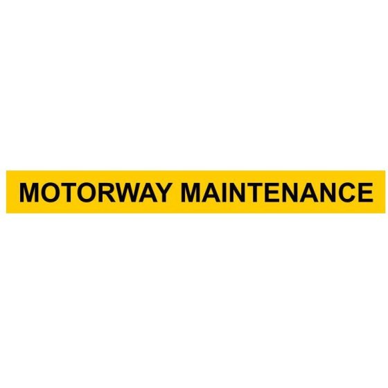 Motorway Maintenance - Self-Adhesive Vinyl - Size: 100mm x 900mmm x 900mm