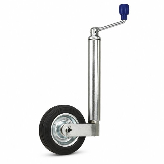 48mm Telescopic Jockey Wheel, Smooth Tube, 150kg, 200x48mm Wheel, No Clamp
