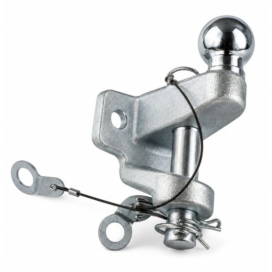 50mm Ball & Pin Hitch D 20.2kN S 350kg 25mm Pin Silver