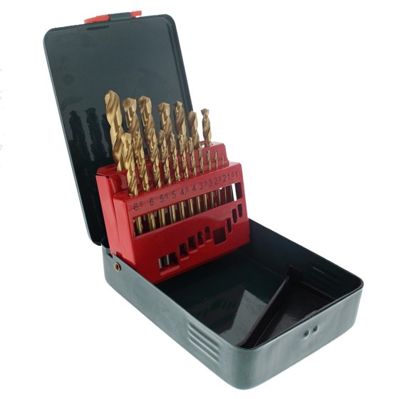 Drill Bit Set 19 Piece HSS-Tin for Metabo Metal Drilling