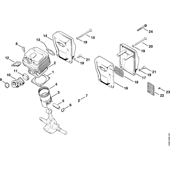 Cylinder, Muffler Assembly