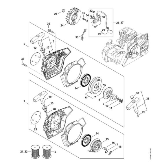 Recoil Assembly for Stihl MS182
