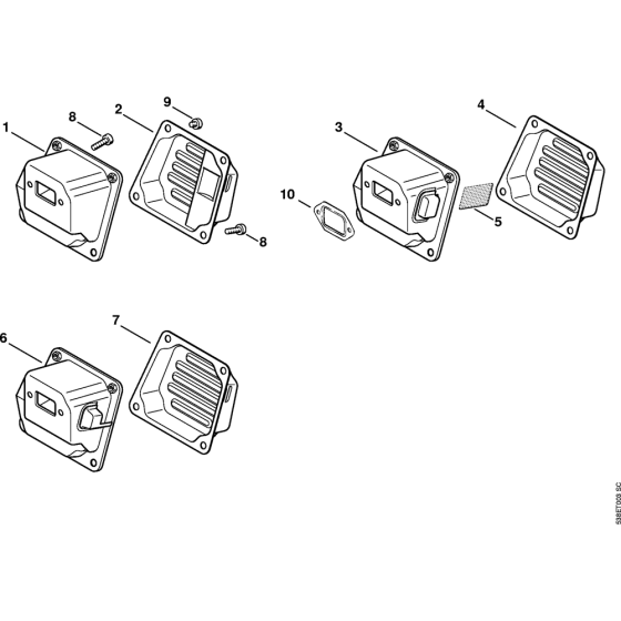Muffler Assembly for Stihl MS381
