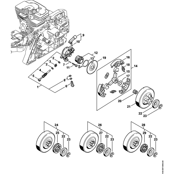 Oil Pump & Clutch for Stihl MS391