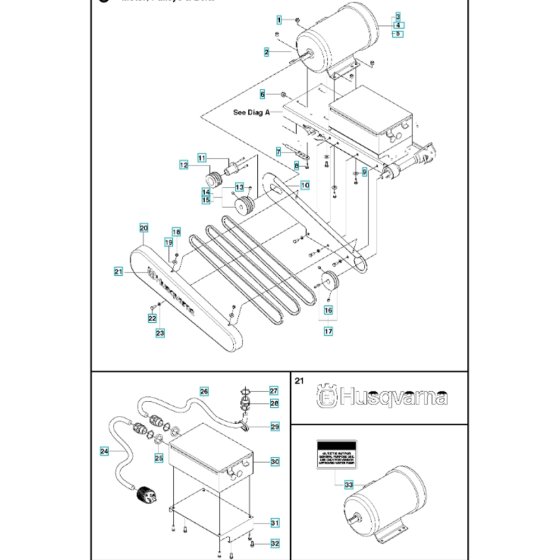 Motor, Pulley & Belts Assembly
